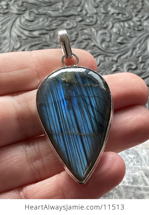 Blue Flash Labradorite Crystal Stone Jewelry Pendant - #7tCSRHIL54M-2
