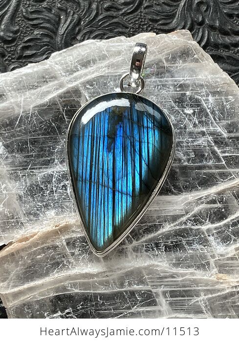 Blue Flash Labradorite Crystal Stone Jewelry Pendant - #7tCSRHIL54M-1