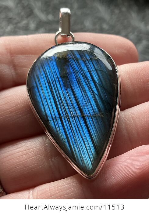 Blue Flash Labradorite Crystal Stone Jewelry Pendant - #7tCSRHIL54M-8