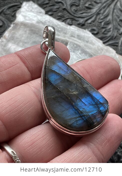 Blue Flash Labradorite Crystal Stone Jewelry Pendant - #9lGOunFVXDQ-6