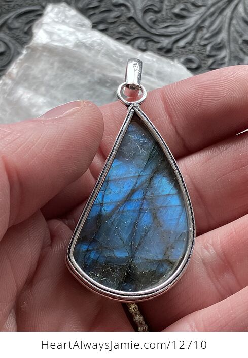 Blue Flash Labradorite Crystal Stone Jewelry Pendant - #9lGOunFVXDQ-8