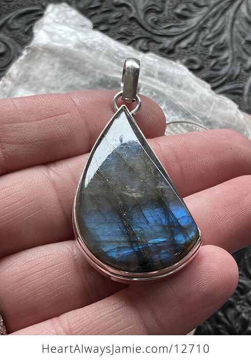 Blue Flash Labradorite Crystal Stone Jewelry Pendant - #9lGOunFVXDQ-4