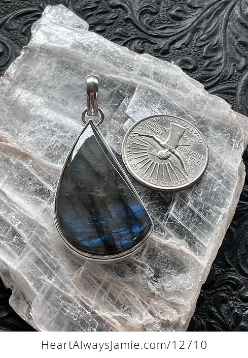 Blue Flash Labradorite Crystal Stone Jewelry Pendant - #9lGOunFVXDQ-3