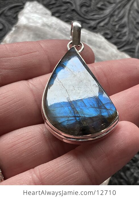 Blue Flash Labradorite Crystal Stone Jewelry Pendant - #9lGOunFVXDQ-5