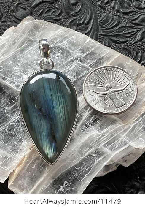 Blue Flash Labradorite Crystal Stone Jewelry Pendant - #jUFqCZJgb1E-9