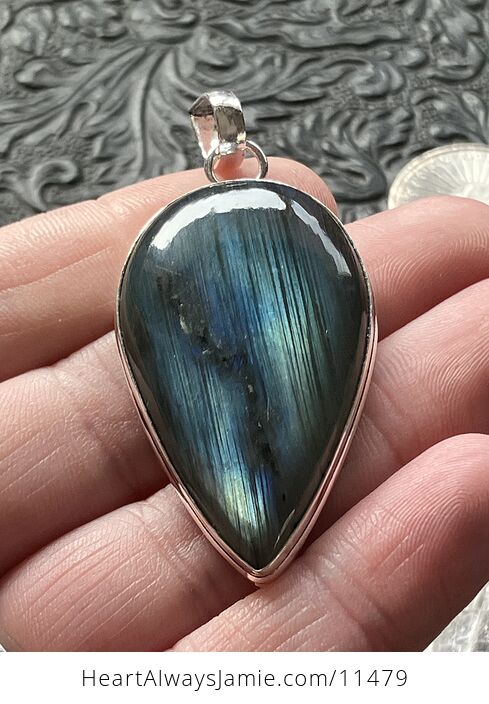 Blue Flash Labradorite Crystal Stone Jewelry Pendant - #jUFqCZJgb1E-1