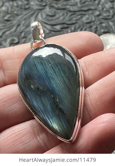 Blue Flash Labradorite Crystal Stone Jewelry Pendant - #jUFqCZJgb1E-4