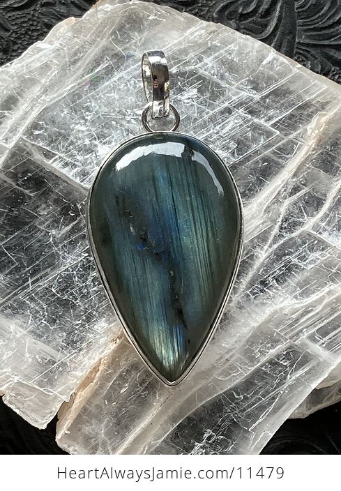 Blue Flash Labradorite Crystal Stone Jewelry Pendant - #jUFqCZJgb1E-8