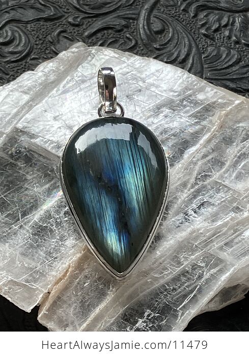 Blue Flash Labradorite Crystal Stone Jewelry Pendant - #jUFqCZJgb1E-7