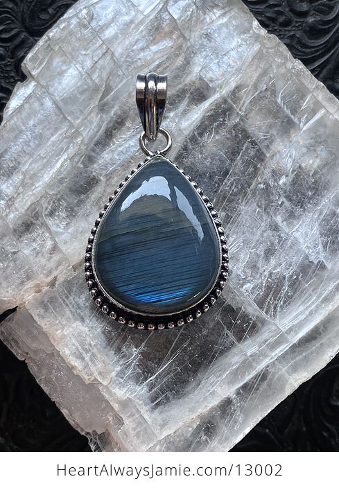 Blue Flash Labradorite Pendant Crystal Stone Jewelry - #leP9Vav8w74-7