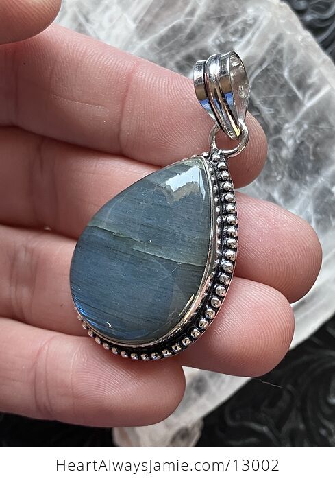 Blue Flash Labradorite Pendant Crystal Stone Jewelry - #leP9Vav8w74-5