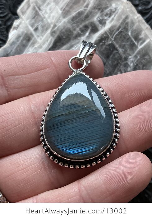 Blue Flash Labradorite Pendant Crystal Stone Jewelry - #leP9Vav8w74-3