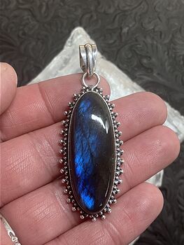 Blue Flash Labradorite Pendant Stone Crystal Jewelry #Z3BUPt7eET8