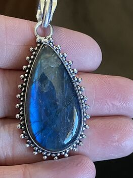 Blue Flash Labradorite Pendant Stone Crystal Jewelry #d8qZAzDozb4