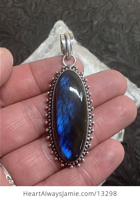 Blue Flash Labradorite Pendant Stone Crystal Jewelry - #Z3BUPt7eET8-1