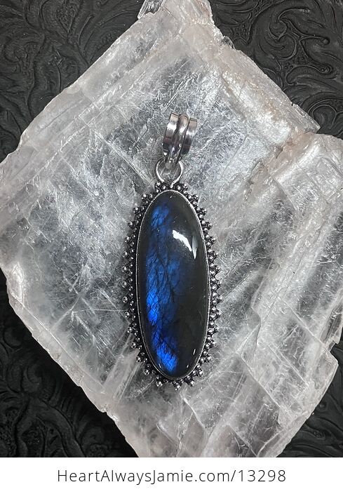 Blue Flash Labradorite Pendant Stone Crystal Jewelry - #Z3BUPt7eET8-6