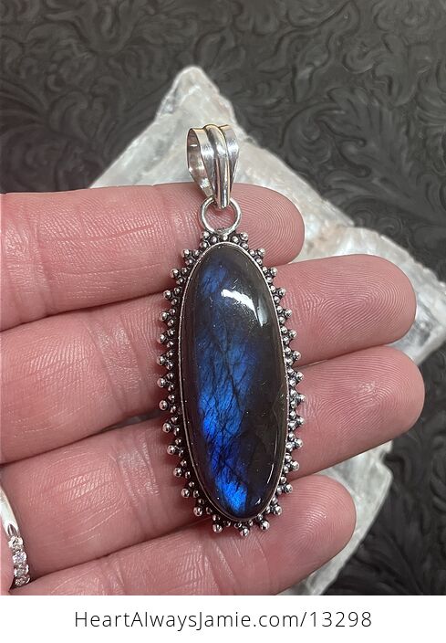 Blue Flash Labradorite Pendant Stone Crystal Jewelry - #Z3BUPt7eET8-2