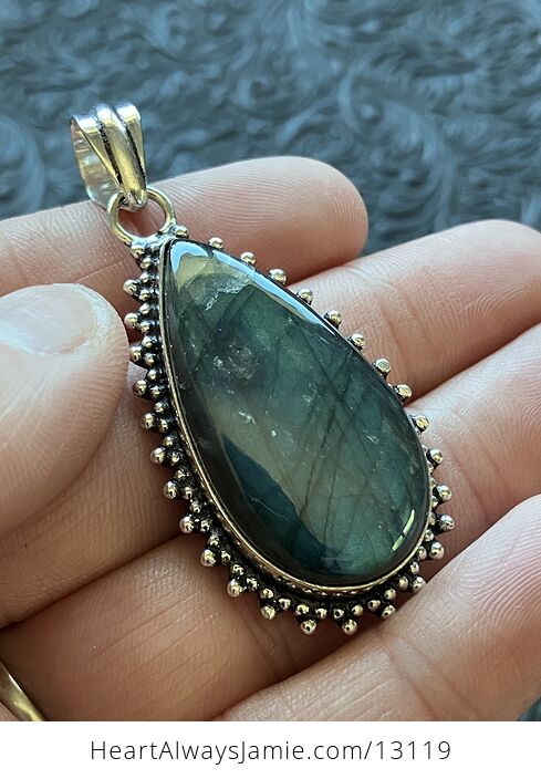 Blue Flash Labradorite Pendant Stone Crystal Jewelry - #d8qZAzDozb4-5