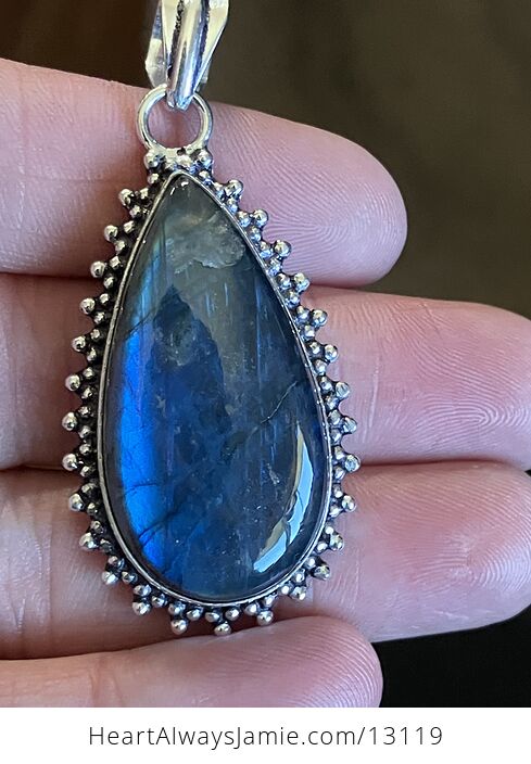 Blue Flash Labradorite Pendant Stone Crystal Jewelry - #d8qZAzDozb4-1