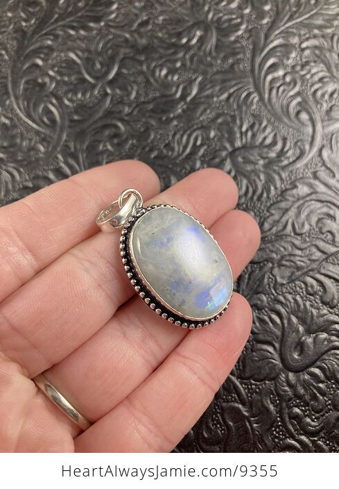 Blue Flash Rainbow Moonstone Crystal Stone Jewelry Pendant - #9sJ1n7XoNhA-2