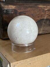 Blue Flash White Moonstone Crystal Sphere #n33sZVK9JrE