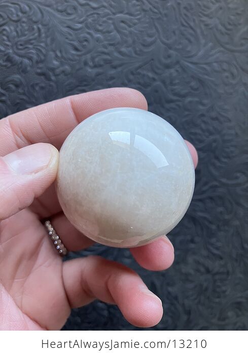 Blue Flash White Moonstone Crystal Sphere - #n33sZVK9JrE-2