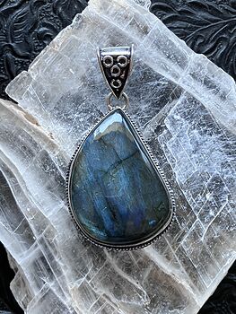 Blue Flashy Labradorite Pendant Crystal Stone Jewelry #9Ptolr0fyO0