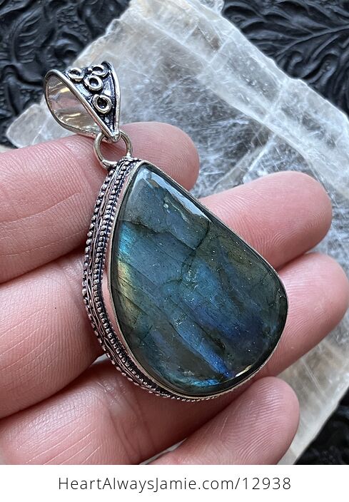 Blue Flashy Labradorite Pendant Crystal Stone Jewelry - #9Ptolr0fyO0-4