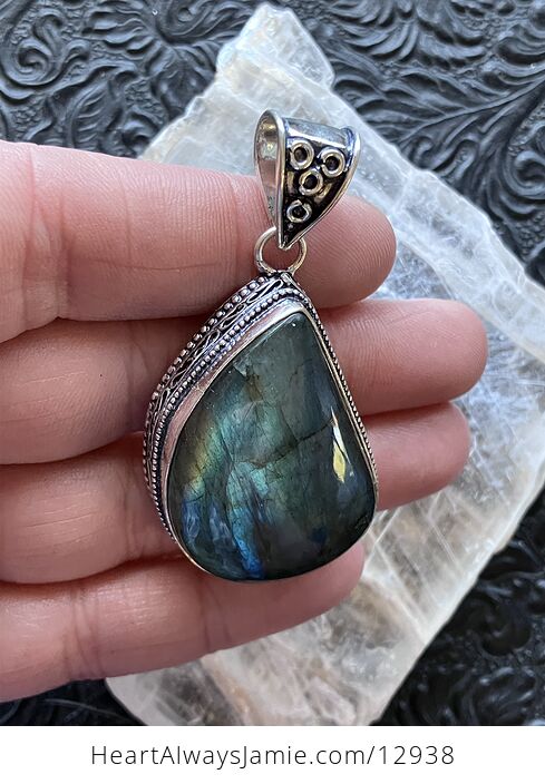 Blue Flashy Labradorite Pendant Crystal Stone Jewelry - #9Ptolr0fyO0-8