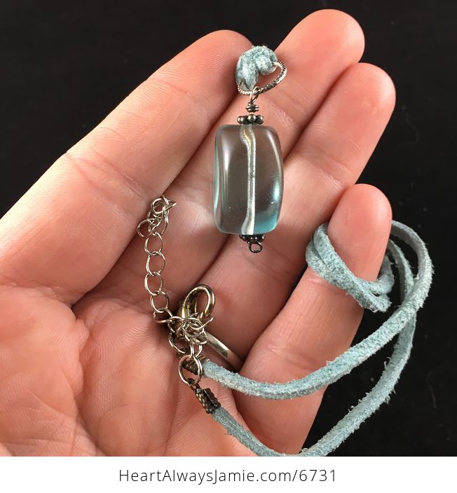 Blue Glass Jewelry Pendant Necklace - #9zkmVz3q8lI-1