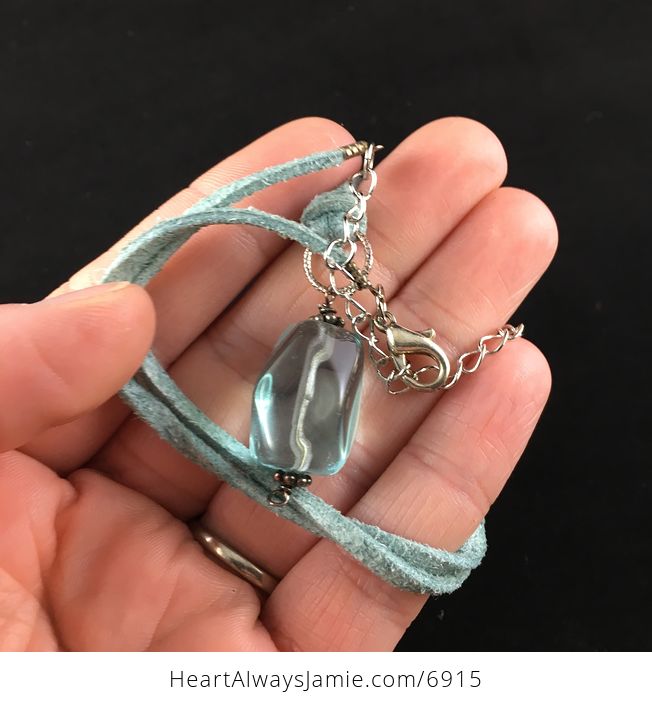 Blue Glass Jewelry Pendant Necklace - #Y4uOXFhHQ0k-3