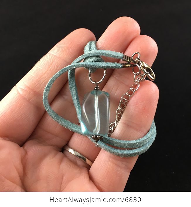 Blue Glass Jewelry Pendant Necklace - #f9JH6CEpieU-1