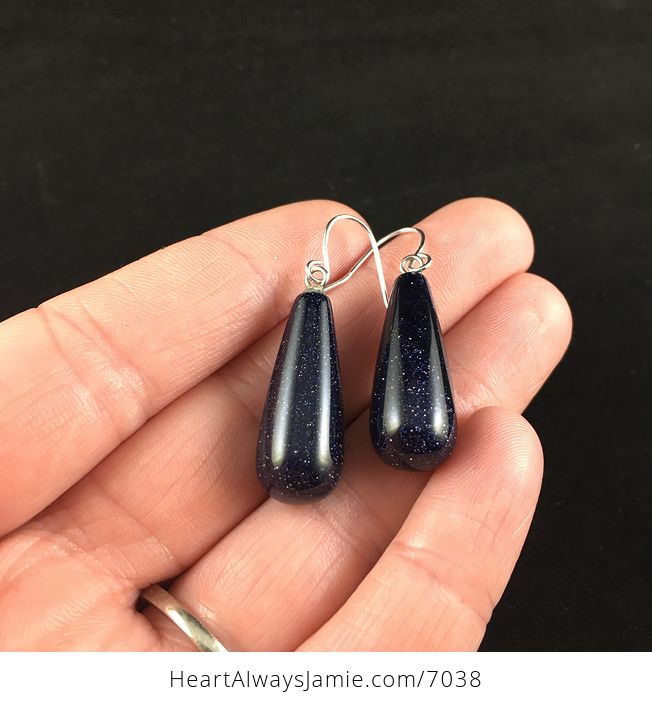 Blue Goldstone Jewelry Earrings - #VF1lEW9WRpw-2