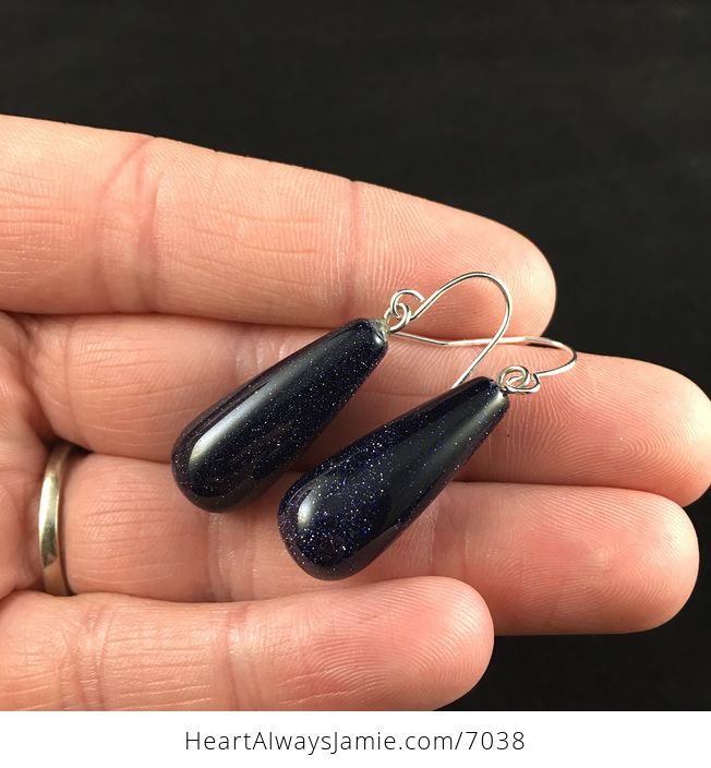 Blue Goldstone Jewelry Earrings - #VF1lEW9WRpw-3