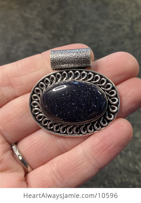 Blue Goldstone Stone Jewelry Crystal Pendant - #7nk7iZoi5Mk-2