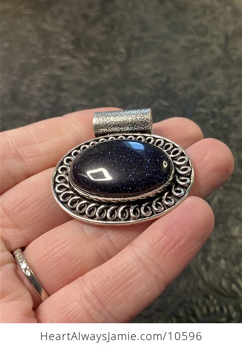 Blue Goldstone Stone Jewelry Crystal Pendant - #7nk7iZoi5Mk-3