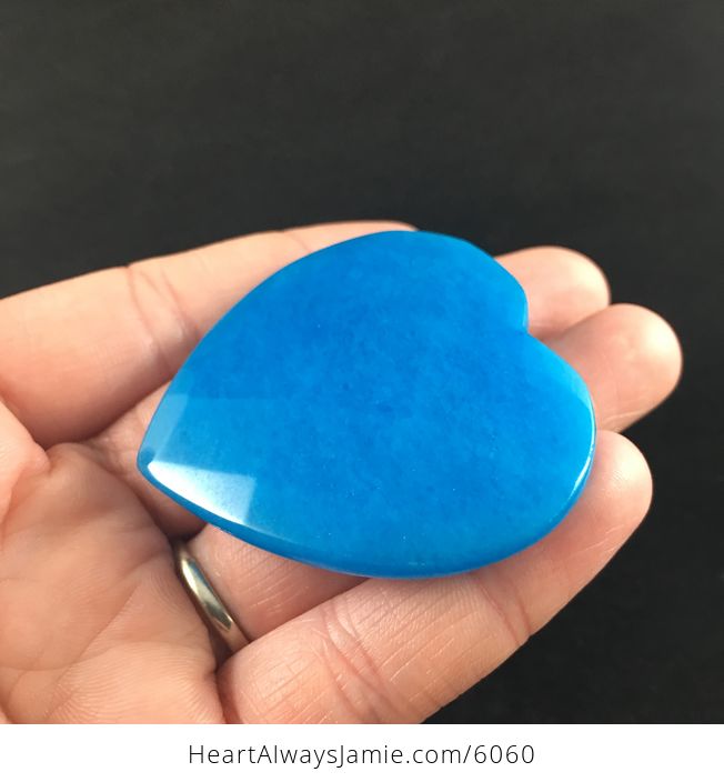 Blue Jade Stone Faceted Heart Shaped Cabochon - #8Lj6pXwf5Cc-3