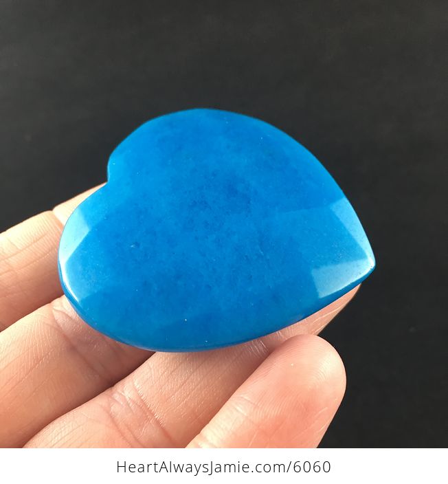 Blue Jade Stone Faceted Heart Shaped Cabochon - #8Lj6pXwf5Cc-8
