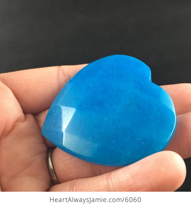 Blue Jade Stone Faceted Heart Shaped Cabochon - #8Lj6pXwf5Cc-7