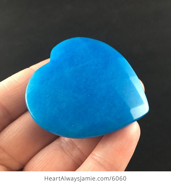 Blue Jade Stone Faceted Heart Shaped Cabochon - #8Lj6pXwf5Cc-4