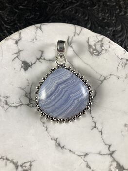 Blue Lace Agate Stone Crystal Jewelry Pendant #GAAA28kRPYY