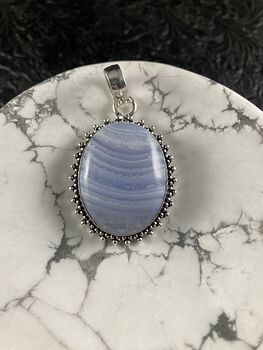 Blue Lace Agate Stone Crystal Jewelry Pendant #wk6WkAcAd1Q