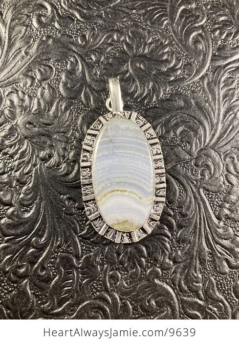 Blue Lace Agate Stone Crystal Jewelry Pendant - #0ZxJQquY06A-5