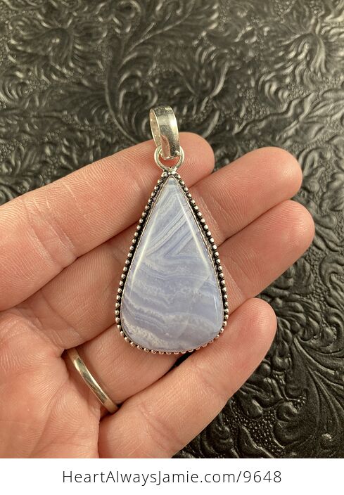 Blue Lace Agate Stone Crystal Jewelry Pendant - #Ao5lgy4hYZw-2