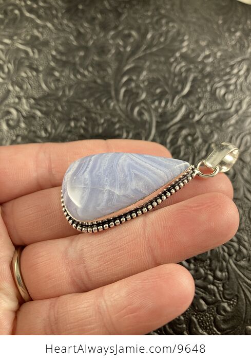 Blue Lace Agate Stone Crystal Jewelry Pendant - #Ao5lgy4hYZw-4