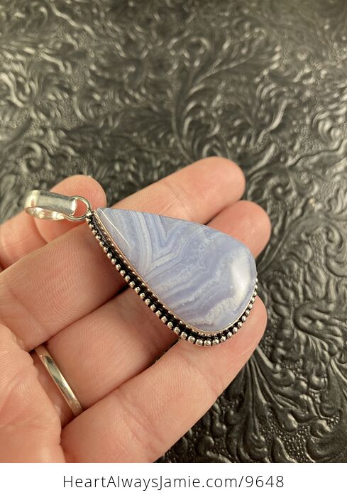 Blue Lace Agate Stone Crystal Jewelry Pendant - #Ao5lgy4hYZw-5