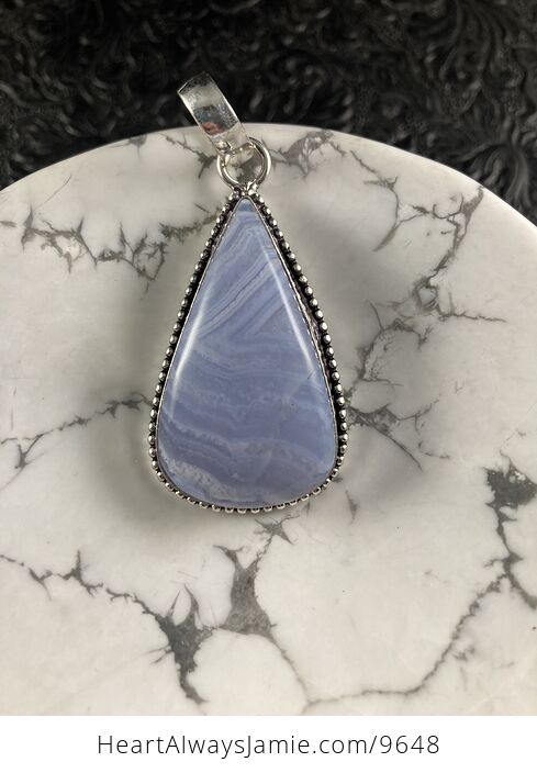 Blue Lace Agate Stone Crystal Jewelry Pendant - #Ao5lgy4hYZw-1