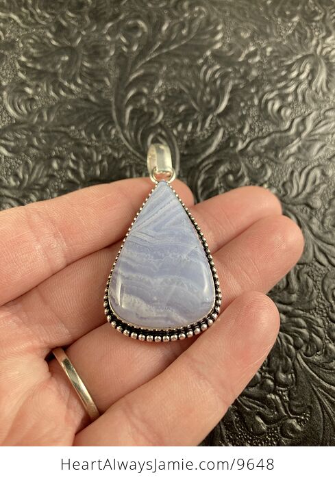 Blue Lace Agate Stone Crystal Jewelry Pendant - #Ao5lgy4hYZw-3
