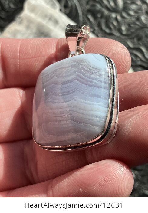 Blue Lace Agate Stone Crystal Jewelry Pendant - #DuLXzW8ER08-4