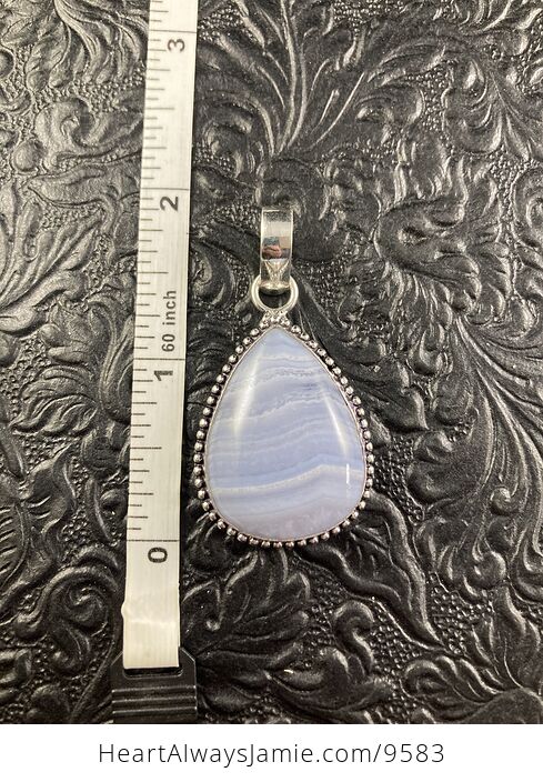 Blue Lace Agate Stone Crystal Jewelry Pendant - #FxwCnqCpEFg-4